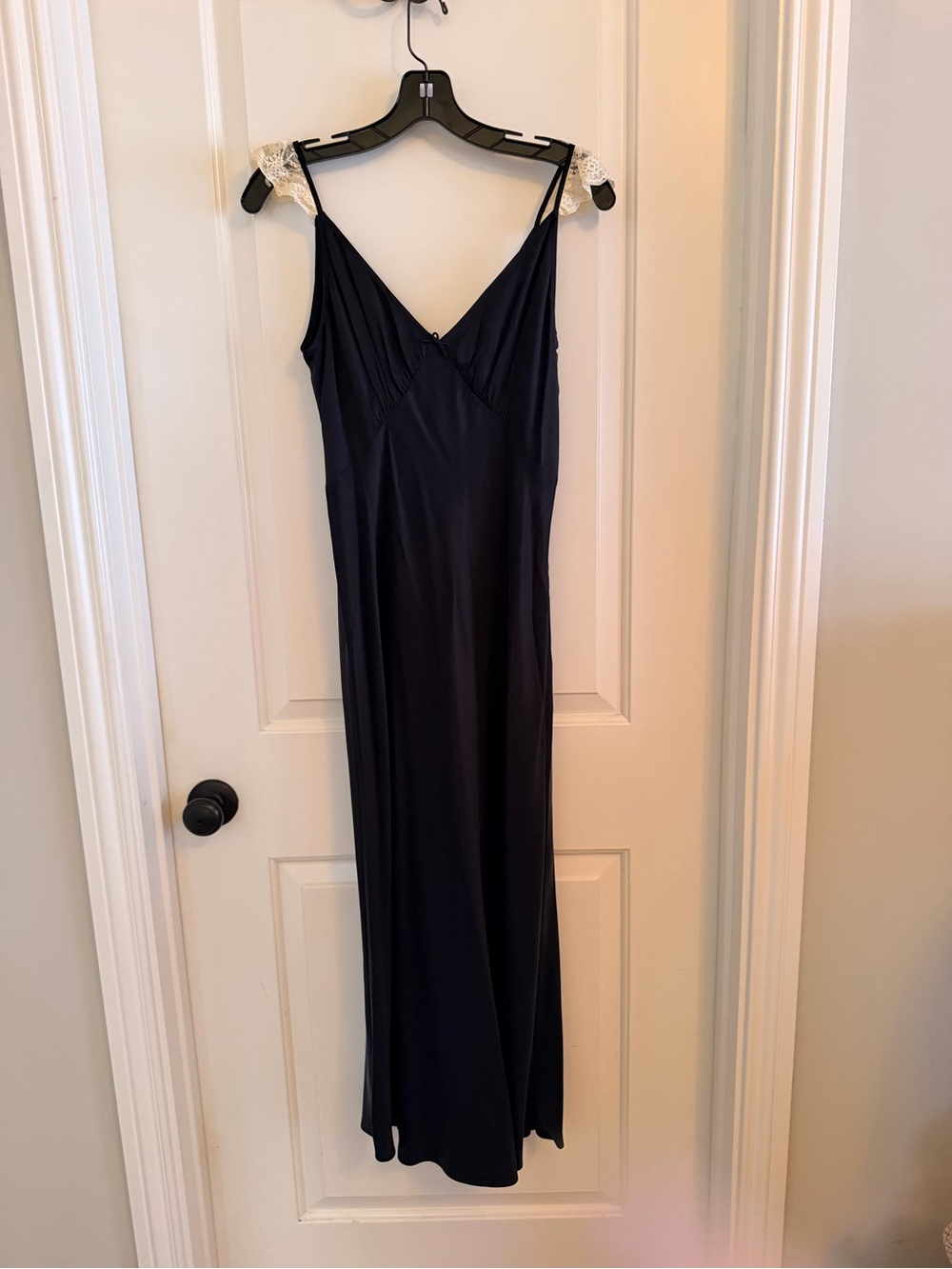 DÔEN Claire Black 100% Silk Lace Maxi Dress